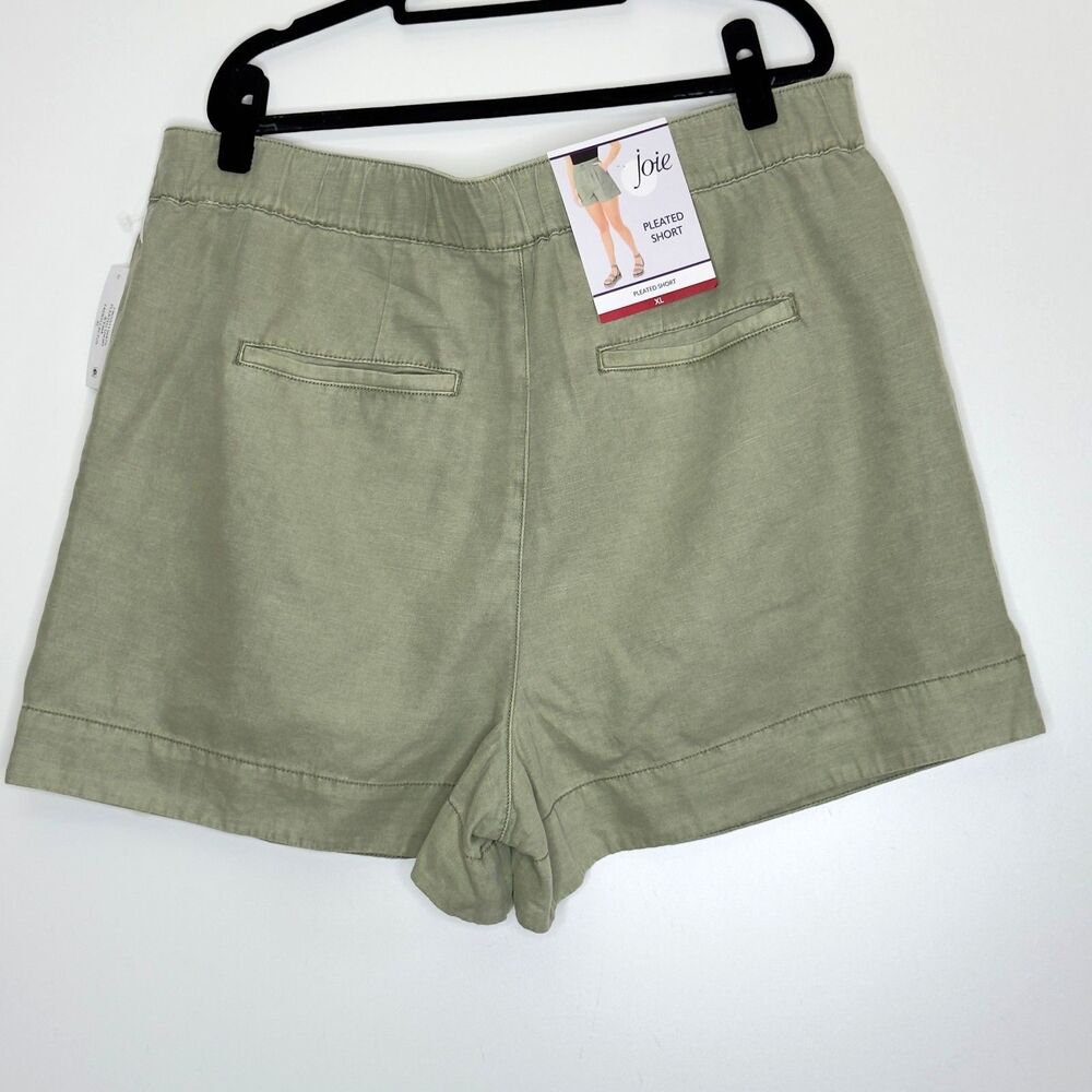 New Joie Cotton Linen Pleated High Waist Shorts Women's Size XL - Picture 3 of 10